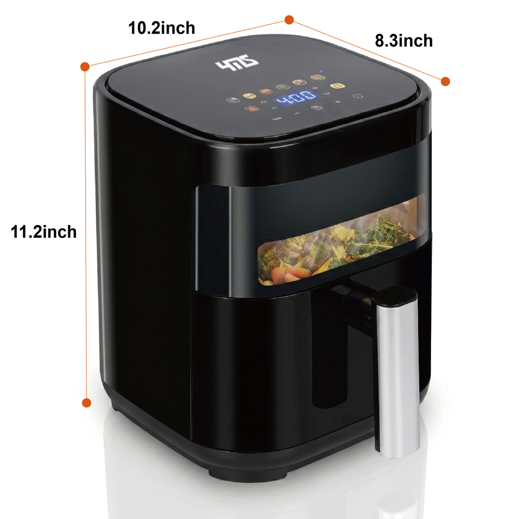 3.2QT Visible Window Air Fryer, 1200W Compact Small Air Fryer for Singles, Perfect for Apartment Dorm Countertop Use