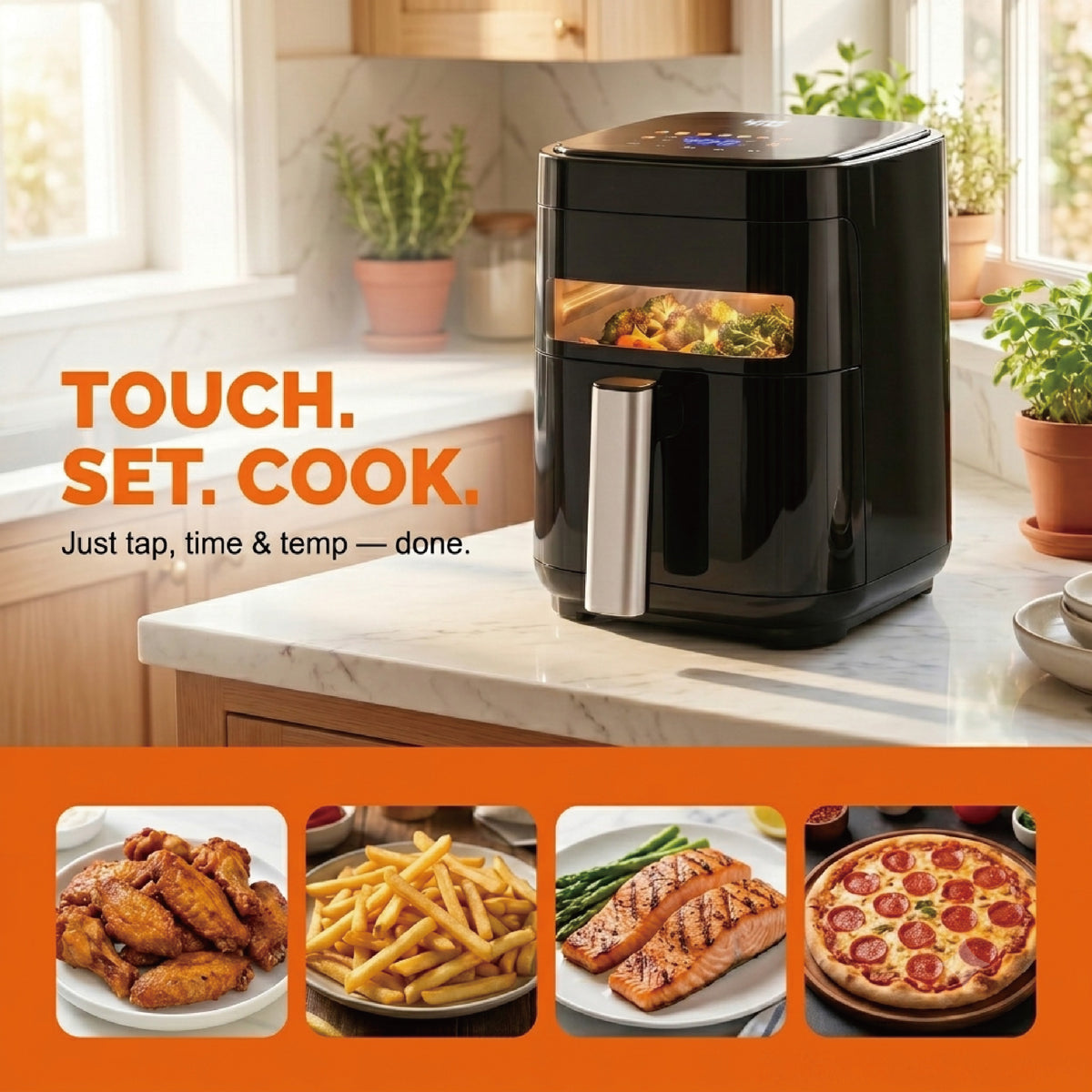 3.2QT Visible Window Air Fryer, 1200W Compact Small Air Fryer for Singles, Perfect for Apartment Dorm Countertop Use