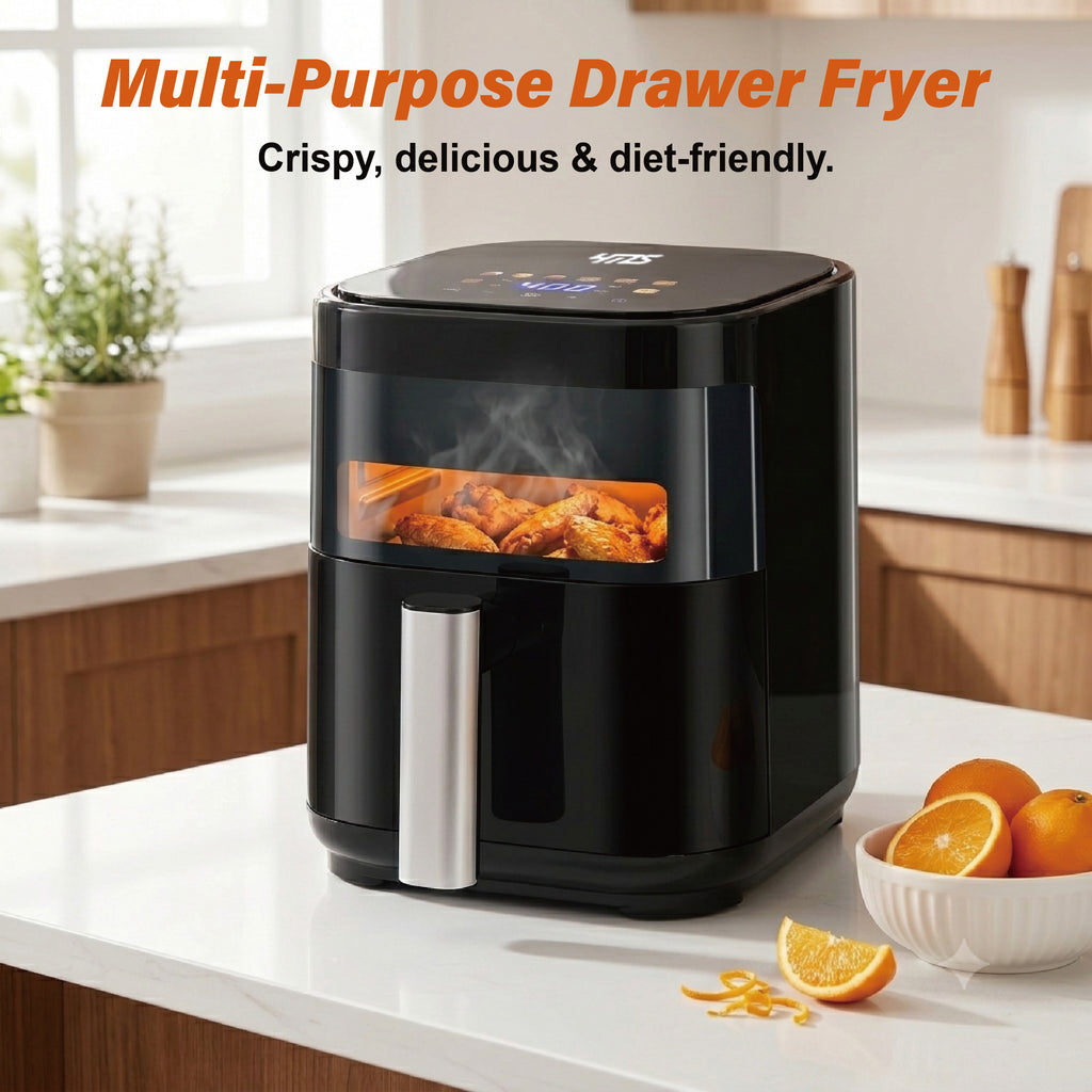 3.2QT Visible Window Air Fryer, 1200W Compact Small Air Fryer for Singles, Perfect for Apartment Dorm Countertop Use