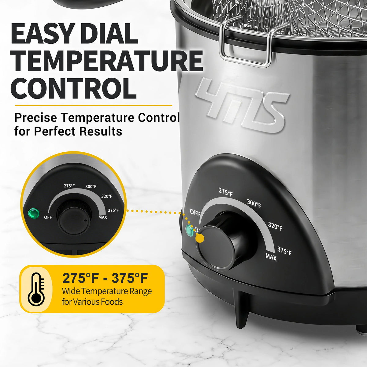 YMS 1.5QT Small Deep Fryer with Basket, 700W Mini Electric Fryer Pot for 1-2 People. Stainless Steel, Adjustable Temperature Control, Nonstick Pot & Splatter-Proof Lid. Space-Saving Compact Countertop, kitchen accessories, toaster oven, deep fryer