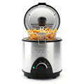 YMS 1.5QT Small Deep Fryer with Basket, 700W Mini Electric Fryer Pot for 1-2 People. Stainless Steel, Adjustable Temperature Control, Nonstick Pot & Splatter-Proof Lid. Space-Saving Compact Countertop, kitchen accessories, toaster oven, deep fryer